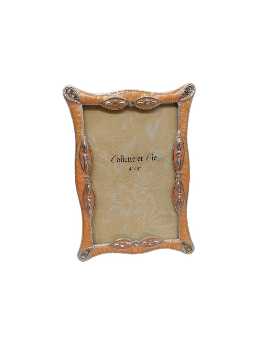 Collette Et Cie 4x6 Photo Frame Yellow Enamel Rhinestones Easel Back